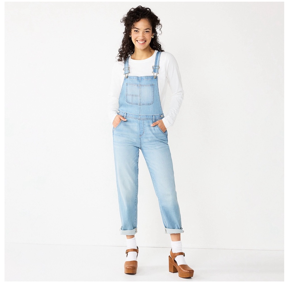Sonoma Cropped Jean Overalls Size Medium